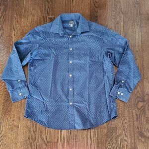 Arrow Men's Navy Blue Micro-Dot Dress Shirt